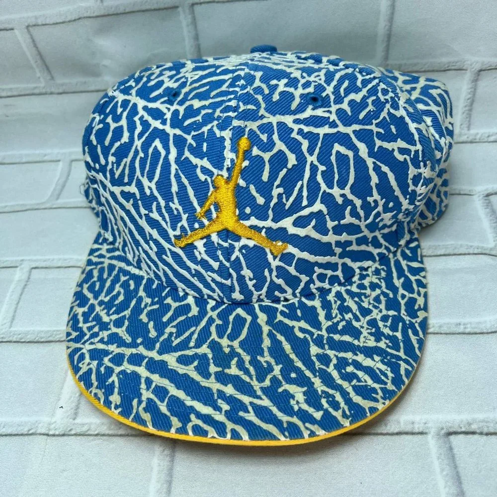 Air Jordan Cement Elephant 7‎ 1/2 Jumpman Hat Fitted Cap Blue White Men Laney